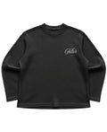 Black waffle knit oversized full-sleeve Front Design