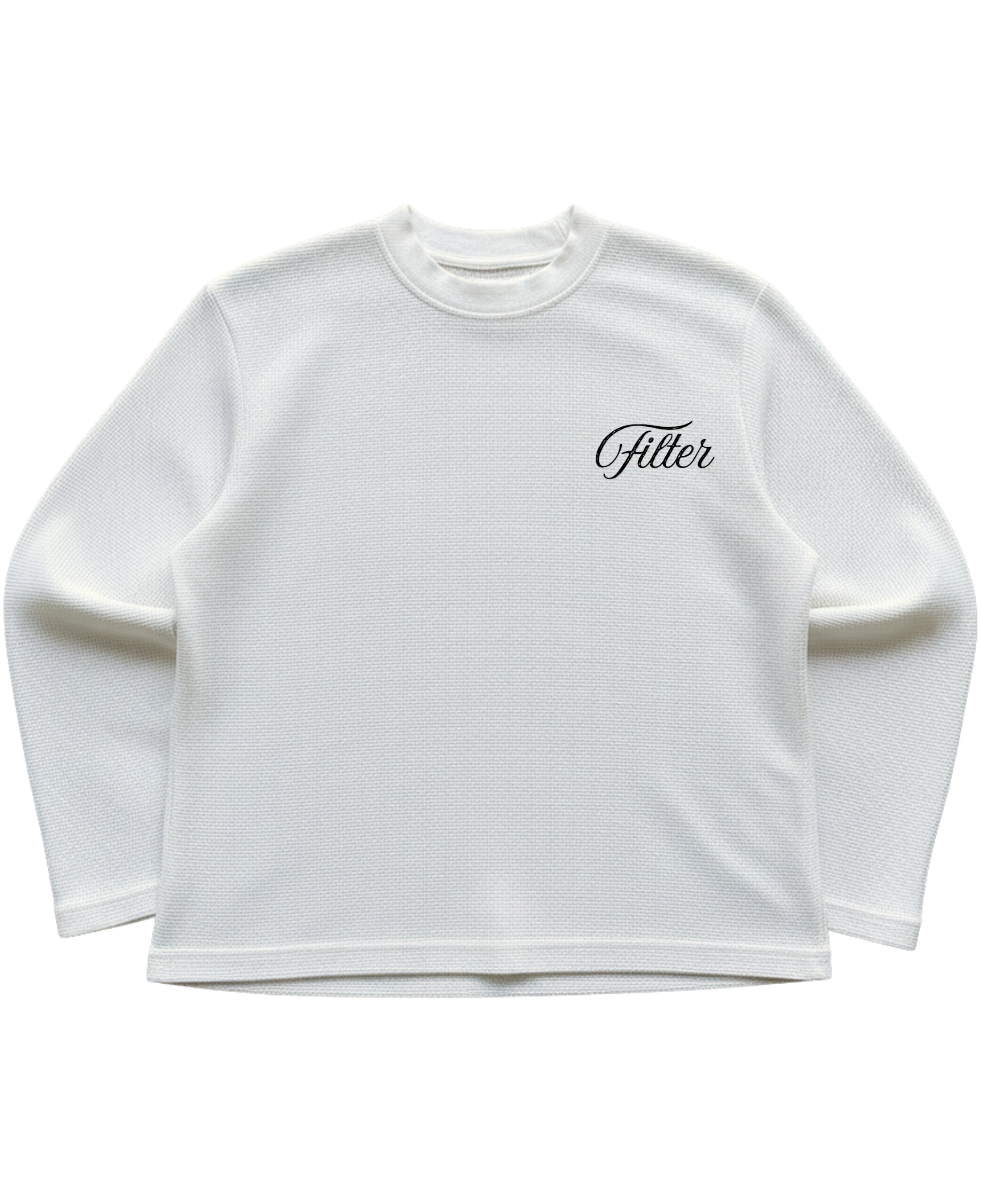 Off-white waffle knit oversized full-sleeve Front Design